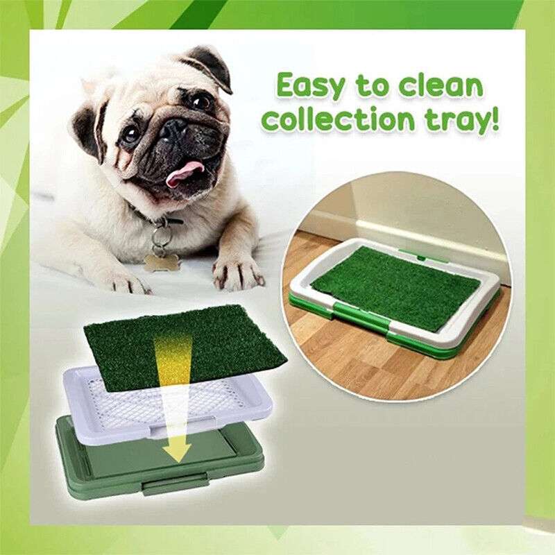 Indoor Dog Toilet Mat – Large Puppy Training Grass Potty Pad & Tray