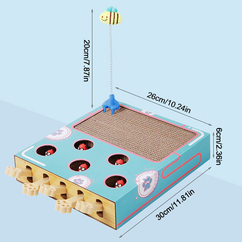 Whack-a-Mole Cat Toy with Scratching Board – Fun Play & Claw Care