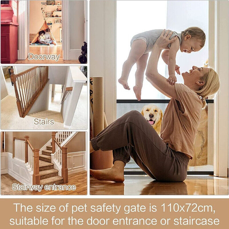 Portable Pet Safety Gate – No-Drill Mesh Fence for Dogs & Cats