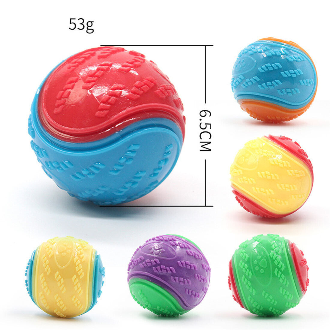 Scooby-Doo Dog Ball Set – 8 Durable Squeaky Balls for Play & Teeth Cleaning