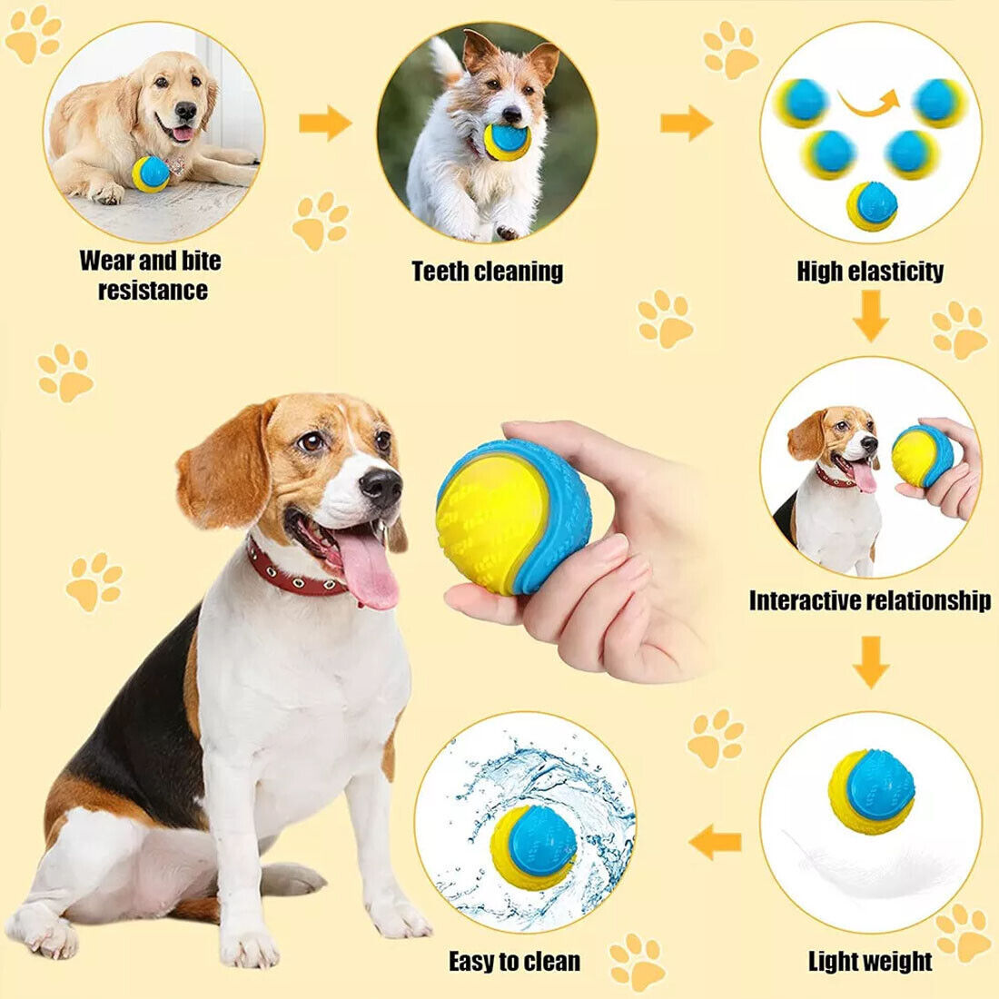 Scooby-Doo Dog Ball Set – 8 Durable Squeaky Balls for Play & Teeth Cleaning