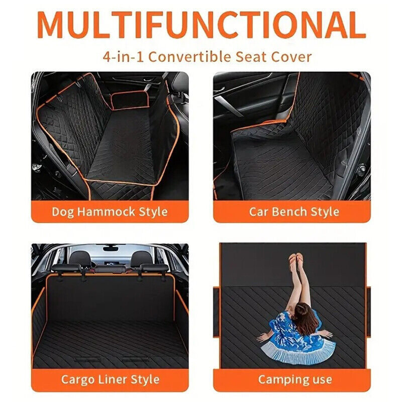 Waterproof Pet Car Seat Cover – Hammock Style Protector for Front & Back Seats
