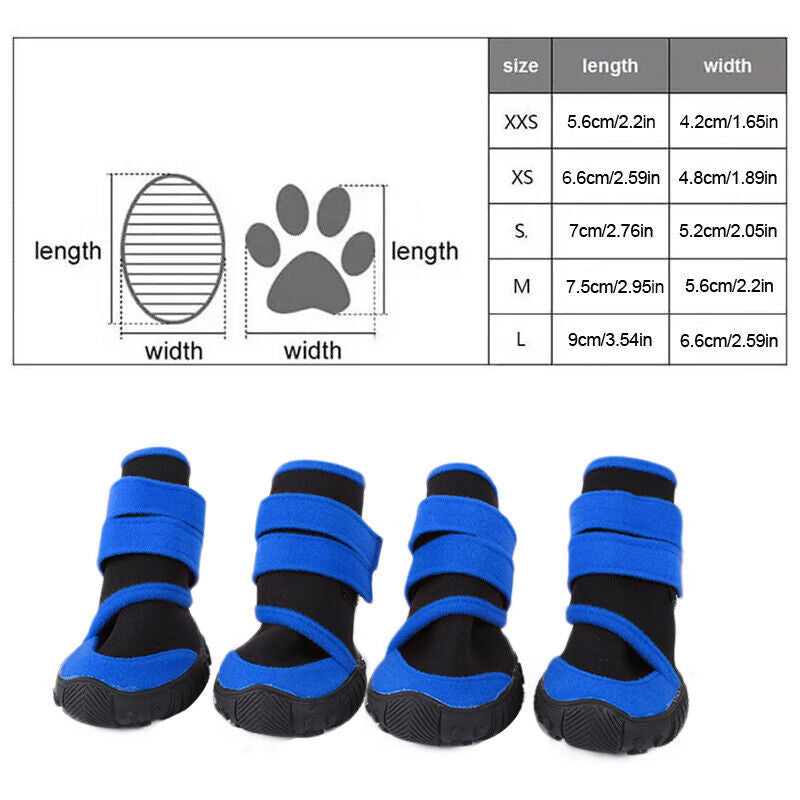 4-Pack Waterproof Dog Boots – Anti-Slip Protective Shoes for Pets