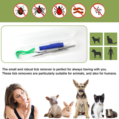 3-Piece Tick Remover Tool Set – Safe & Painless for Dogs, Cats & Humans
