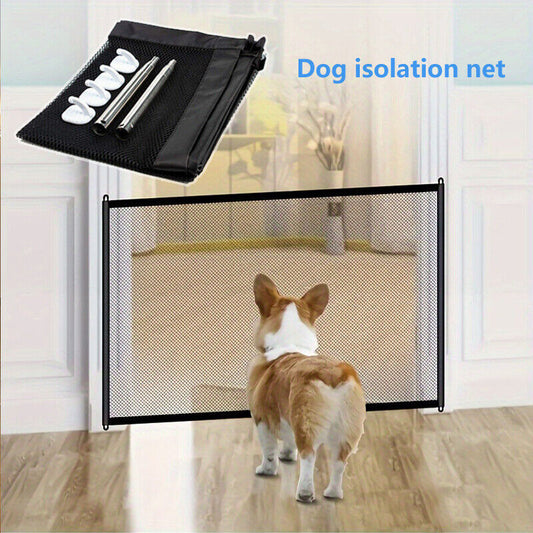 Portable Pet Safety Gate – No-Drill Mesh Fence for Dogs & Cats