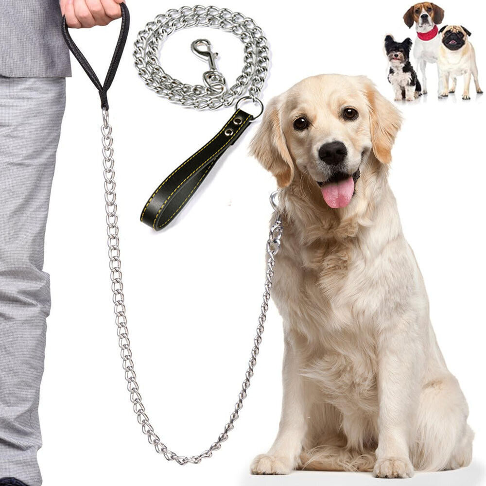 1.2m Metal Dog Lead – Heavy-Duty, Anti-Chew Chain Leash for Pets