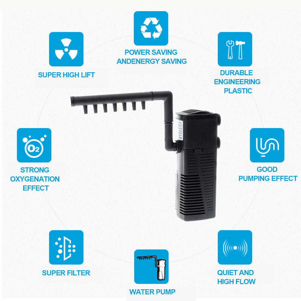 Aquarium 3-in-1 Filter – Purifies Water & Adds Oxygen