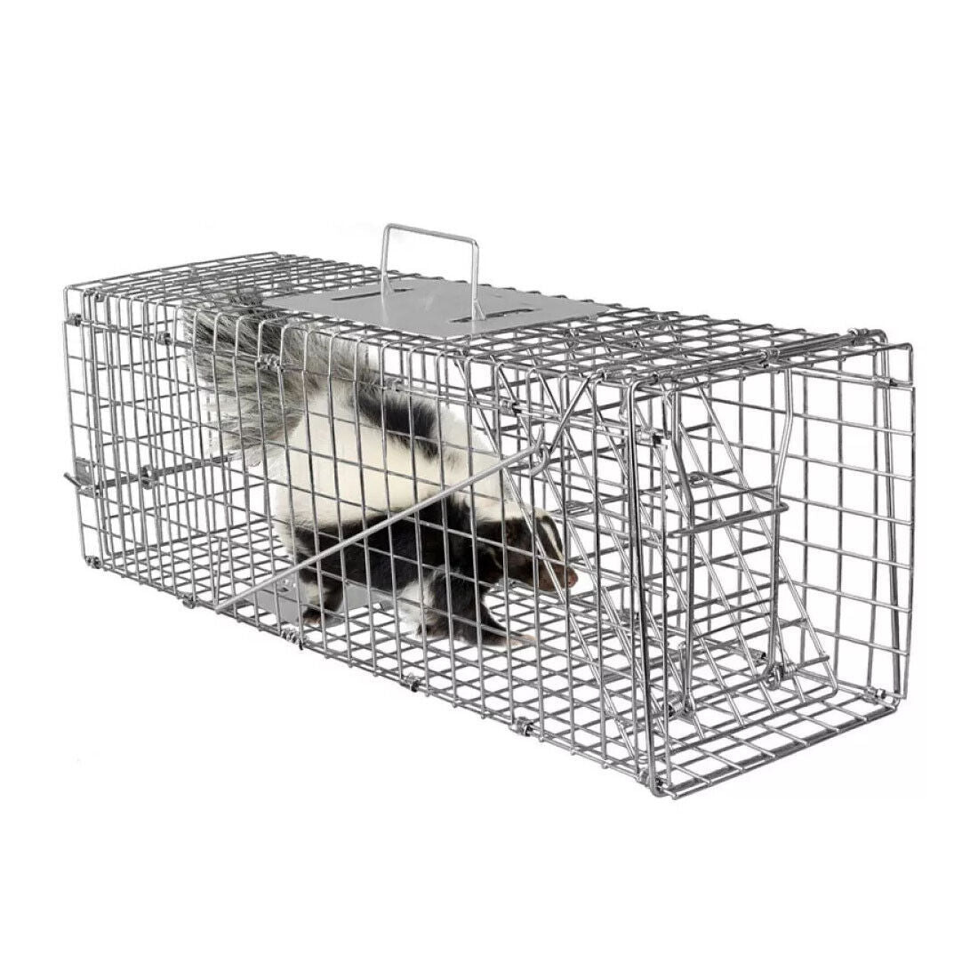 Heavy-Duty Folding Animal Trap – Humane Catch & Release for Cats, Raccoons & Pests