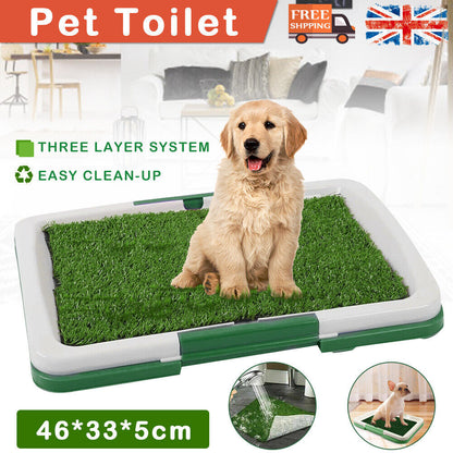 Indoor Dog Toilet Mat – Large Puppy Training Grass Potty Pad & Tray