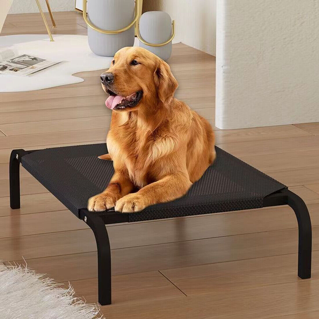 Elevated Pet Bed – Breathable Mesh Cot for Dogs & Cats, Indoor/Outdoor