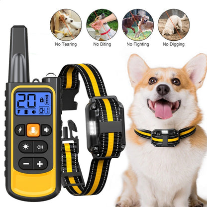 Rechargeable Dog Training Collar – Waterproof with Shock, Vibration & Sound (800m Range)