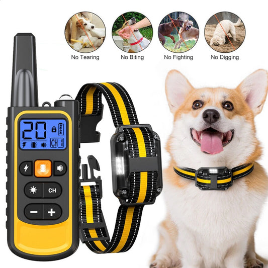 Rechargeable Dog Training Collar – Waterproof with Shock, Vibration & Sound (800m Range)