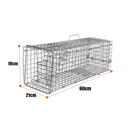 Heavy-Duty Folding Animal Trap – Humane Catch & Release for Cats, Raccoons & Pests