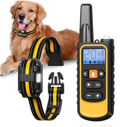 Rechargeable Dog Training Collar – Waterproof with Shock, Vibration & Sound (800m Range)