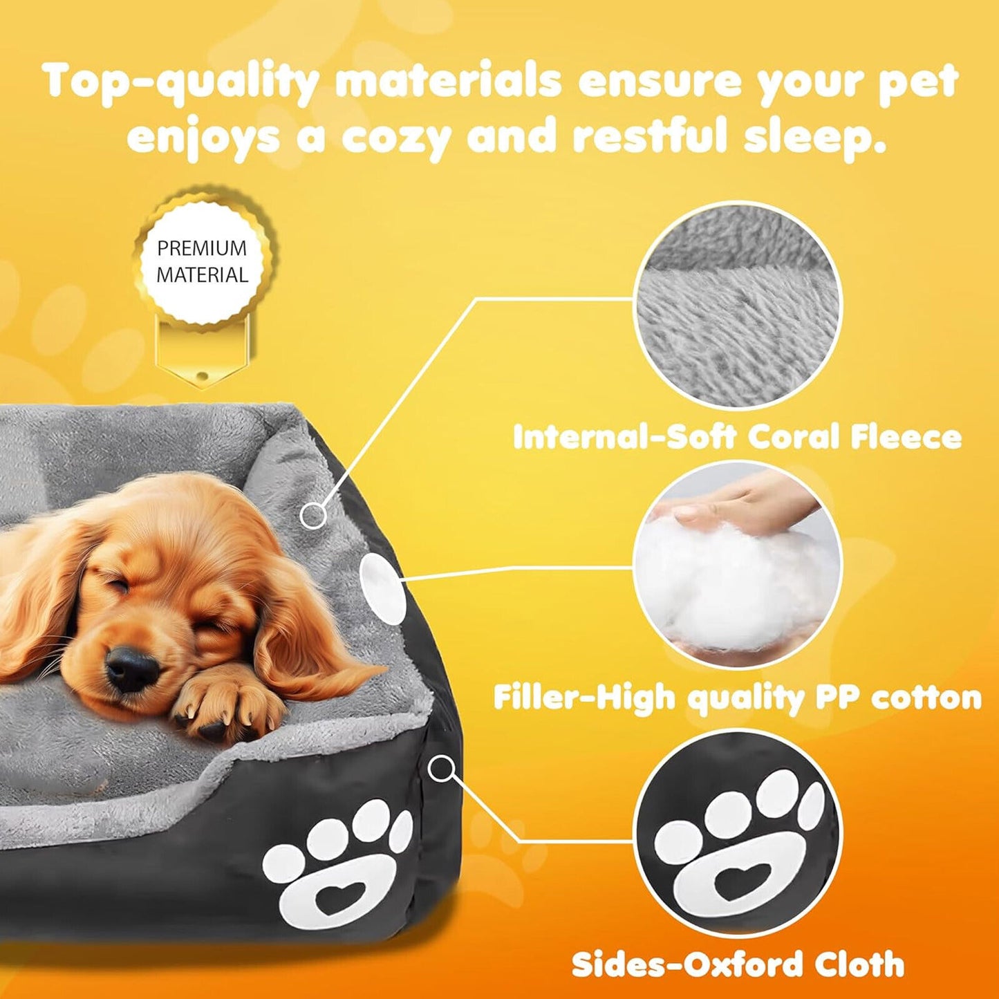 Luxury Pet Bed – Soft, Washable Cushion for Dogs & Cats (90×70cm)