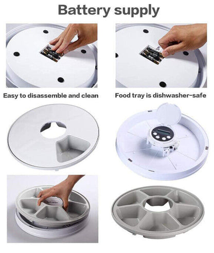 Automatic 6-Day Pet Feeder – Timed Food Dispenser for Dogs & Cats