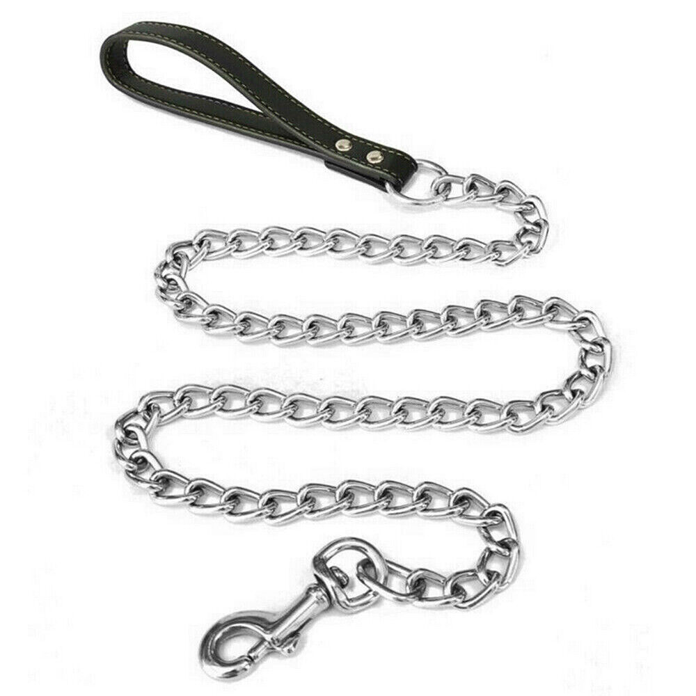 1.2m Metal Dog Lead – Heavy-Duty, Anti-Chew Chain Leash for Pets