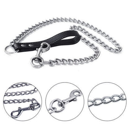 1.2m Metal Dog Lead – Heavy-Duty, Anti-Chew Chain Leash for Pets
