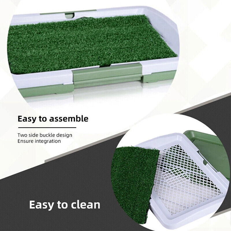 Indoor Dog Toilet Mat – Large Puppy Training Grass Potty Pad & Tray