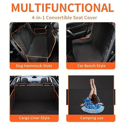 Waterproof Pet Car Seat Cover – Hammock Style Protector for Front & Back Seats