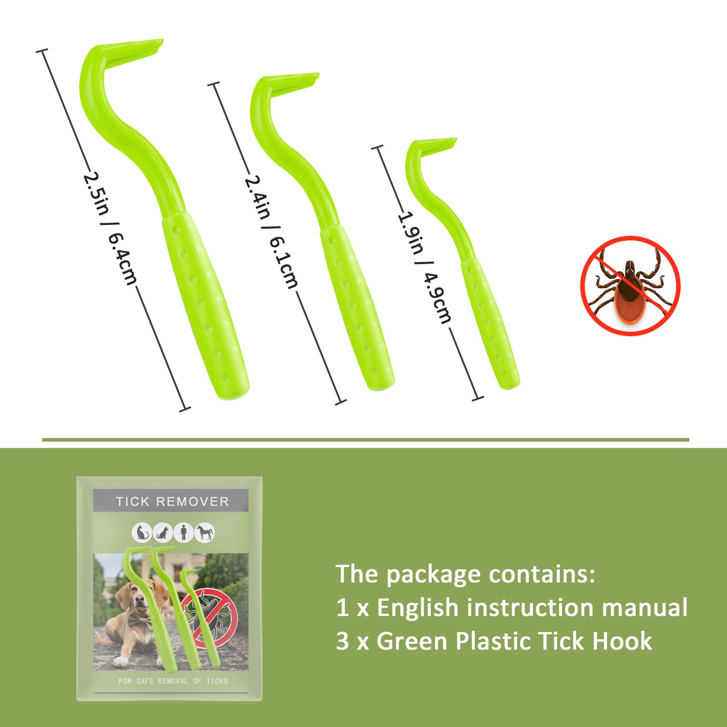 3-Piece Tick Remover Tool Set – Safe & Painless for Dogs, Cats & Humans