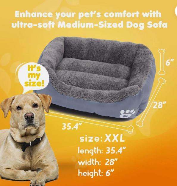Luxury Pet Bed – Soft, Washable Cushion for Dogs & Cats (90×70cm)